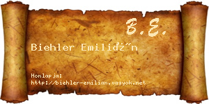 Biehler Emilián névjegykártya